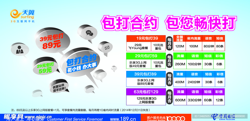 电信包打合约
