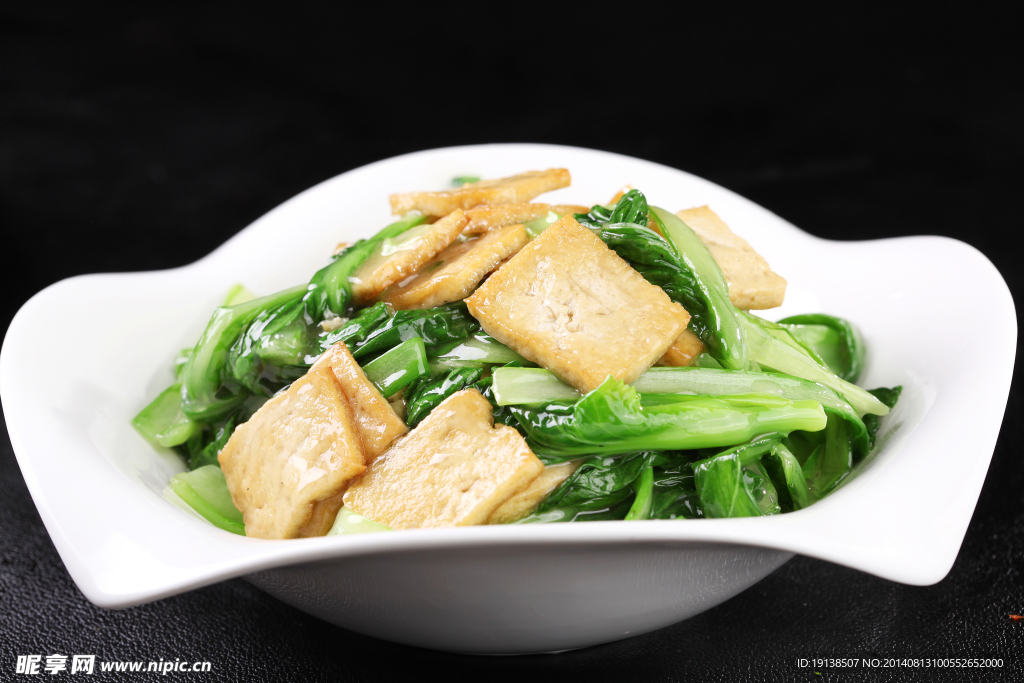 小白菜煎豆腐