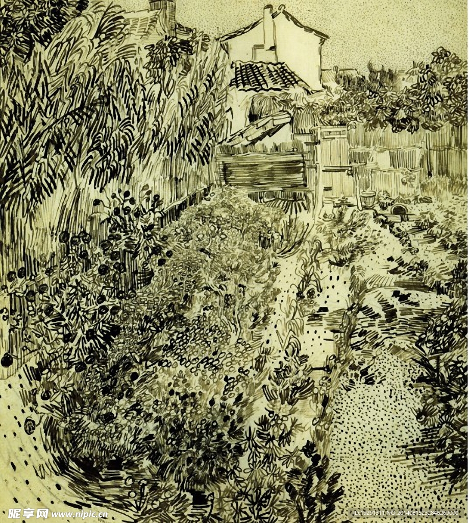 梵高作品油画唯美田园