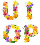 U I O P创意鲜花字母