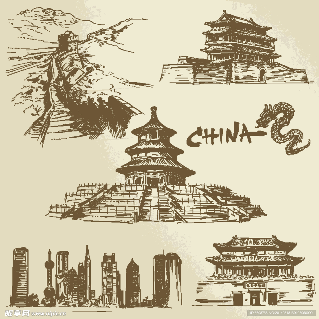 中国古建筑 中国风