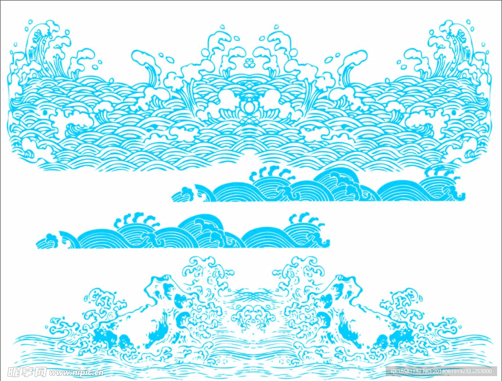 线条海浪