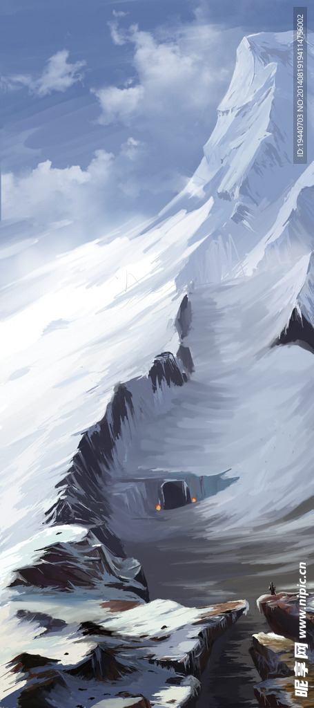 雪山插画场景