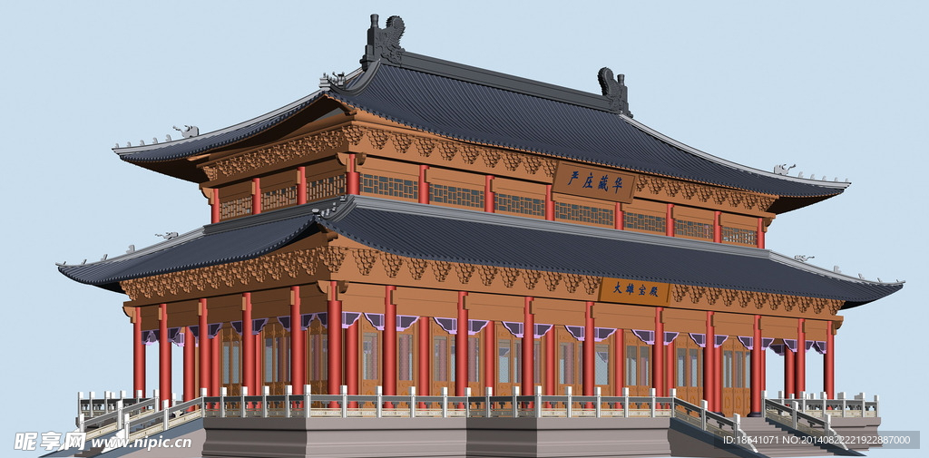 重檐顶模型