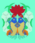 凤纹 圆形底纹