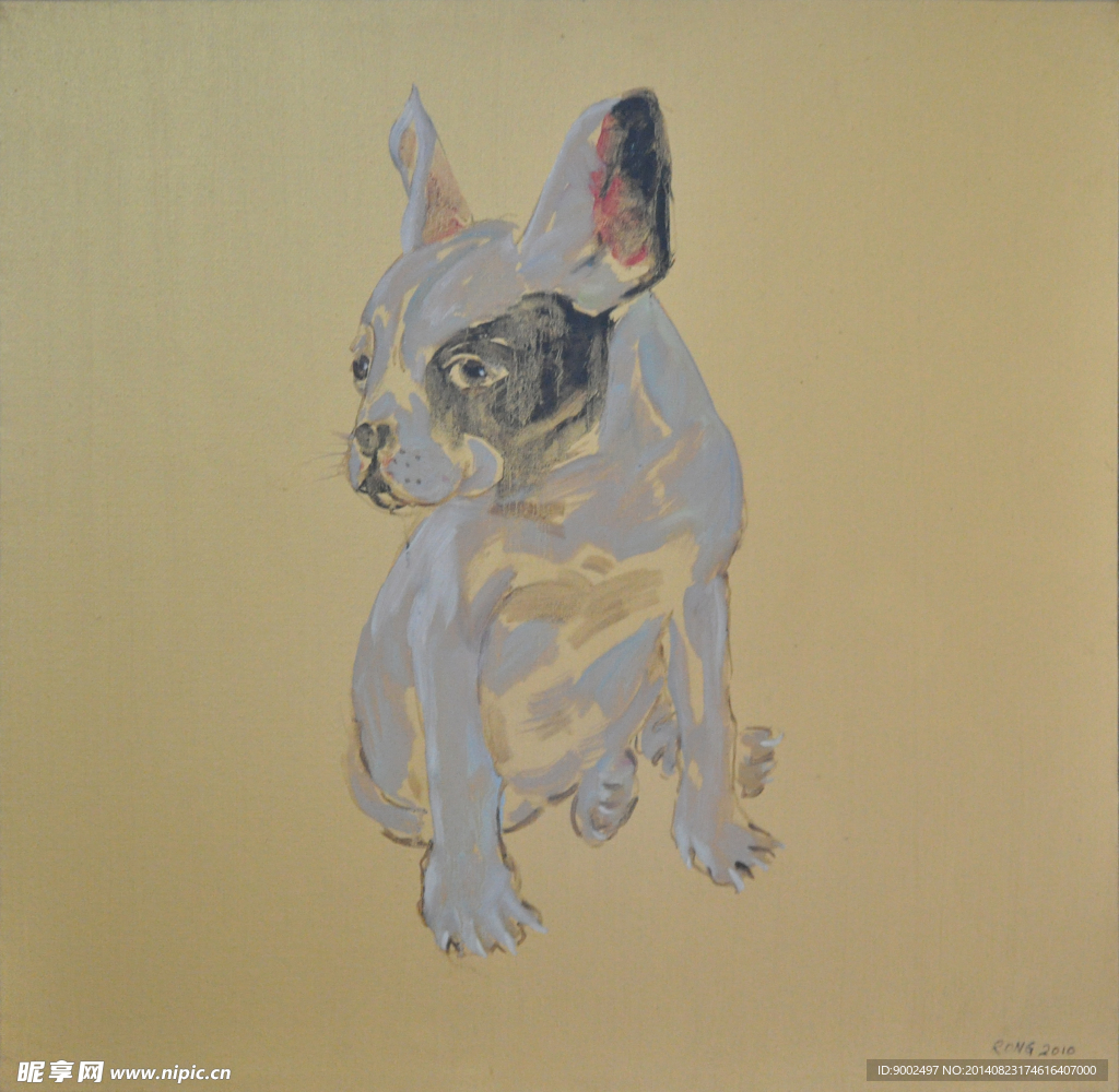 狗狗 油画