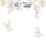 时尚手绘白玫瑰首饰盒