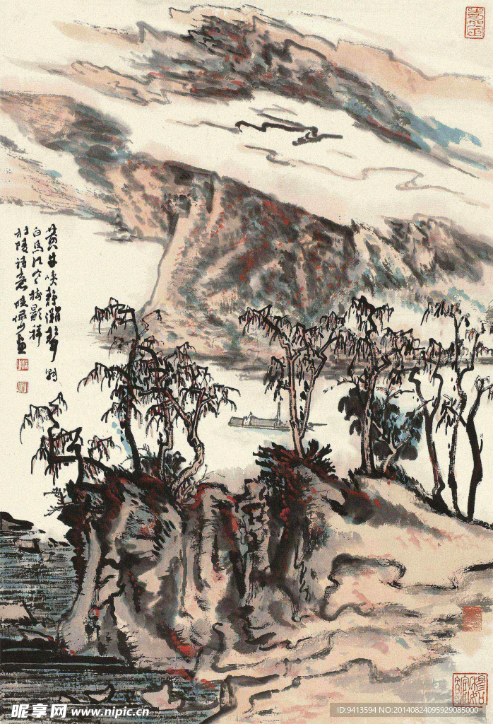 秋江放棹图