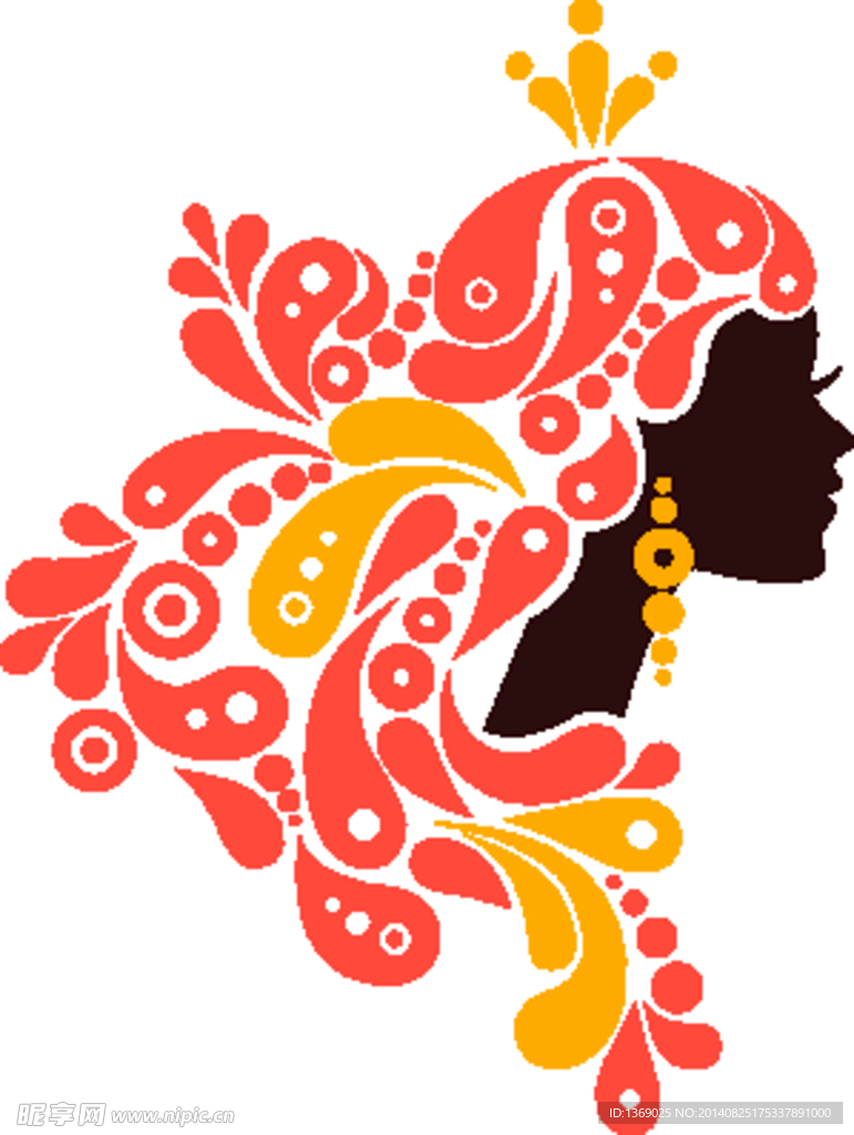 抽象美女矢量素材