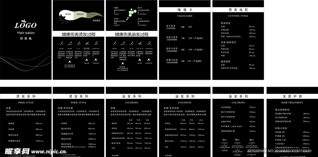 理发店价目表