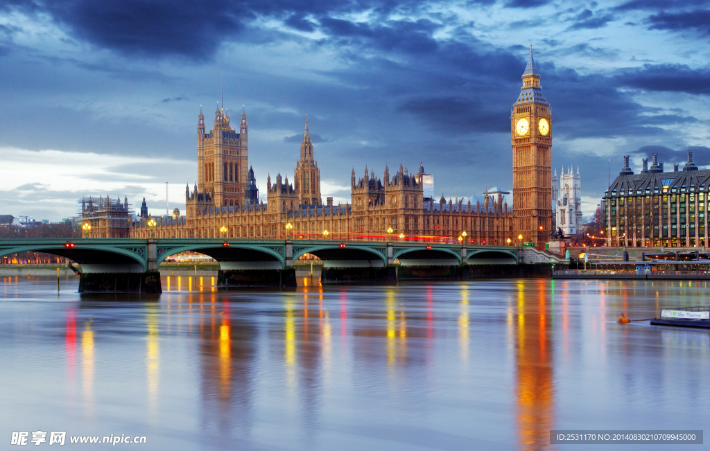 英国伦敦城市夜景