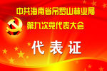 代表大会代表证