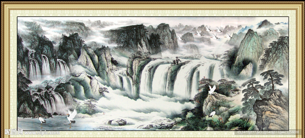 山水国画风景