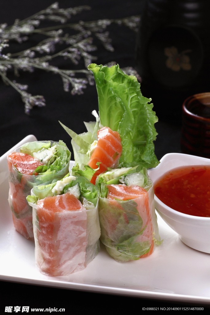 三文鱼蔬菜卷