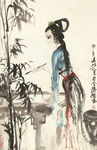 竹阴仕女