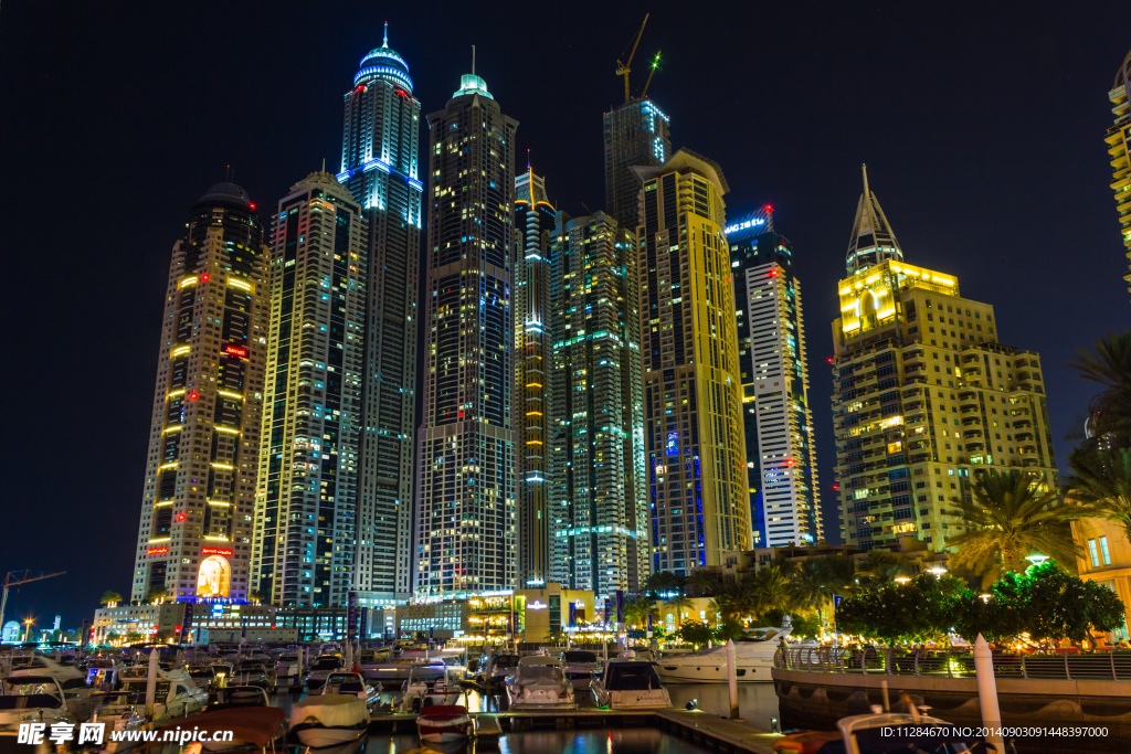 阿联酋迪拜城市夜景