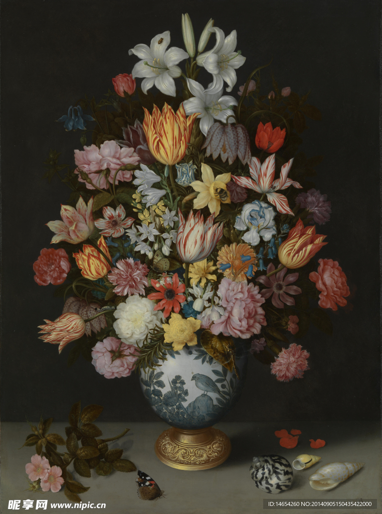高清花卉油画