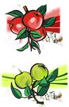 苹果蜜蜂花朵矢量素材