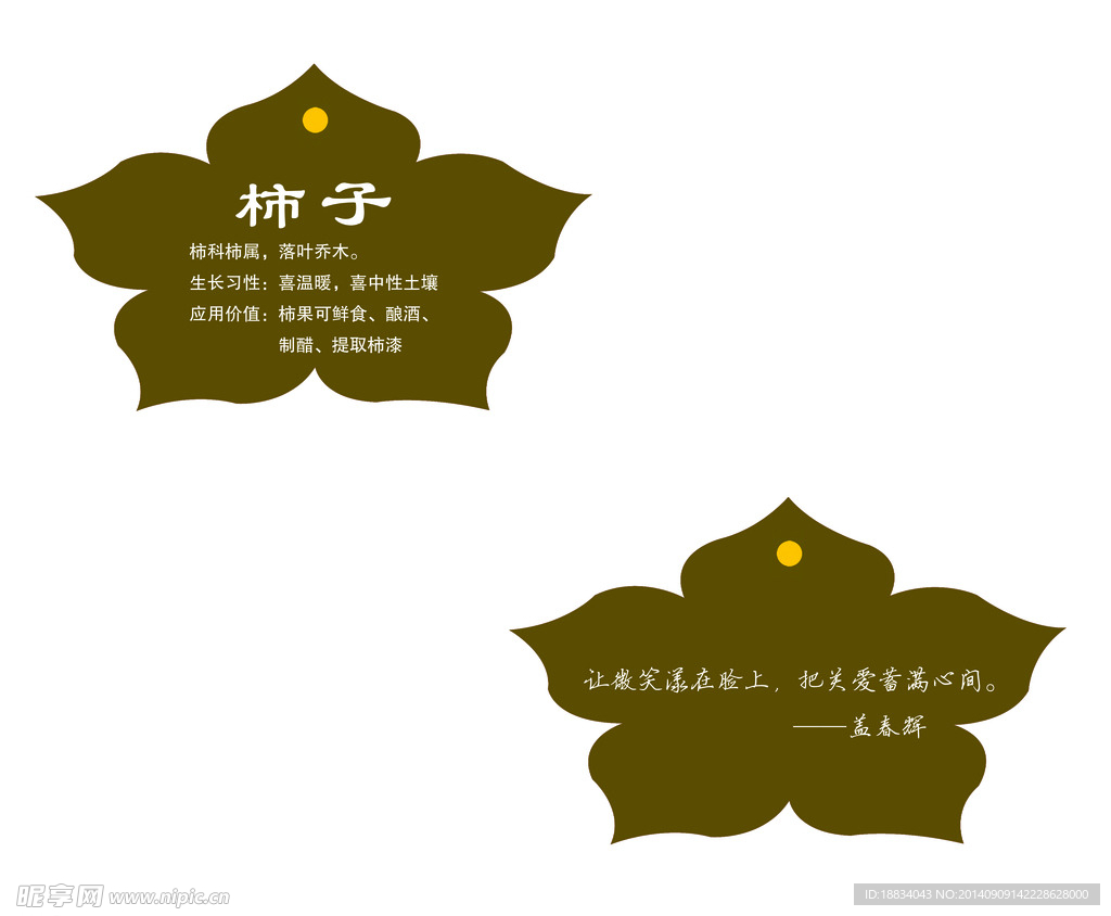 花朵型树牌