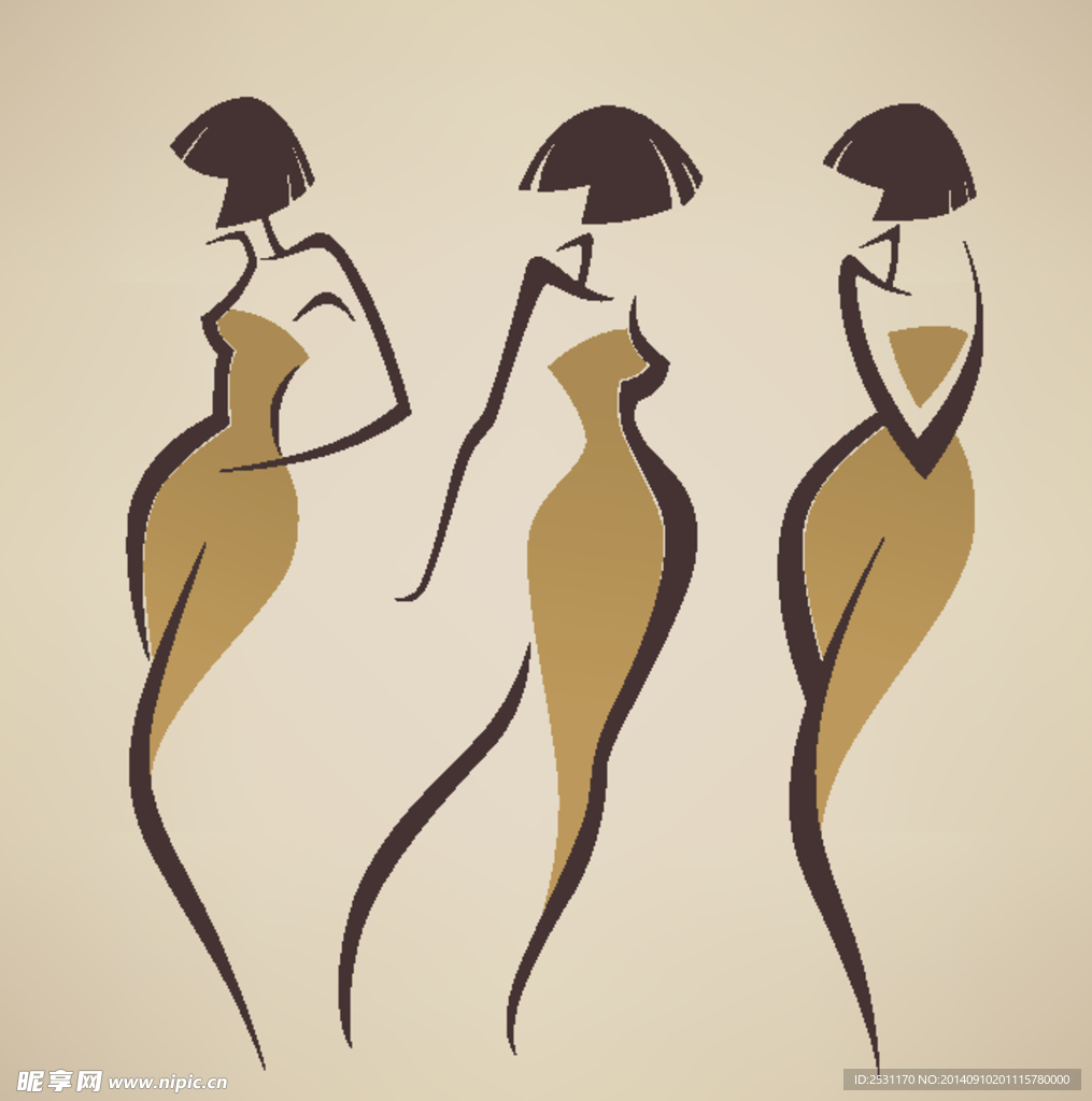手绘女性