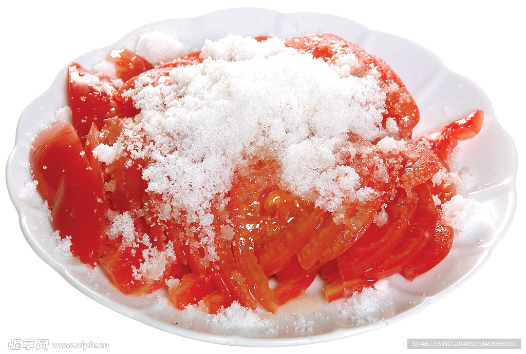 西红柿蘸白糖 糖拌西