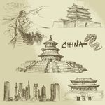 手绘中国著名建筑