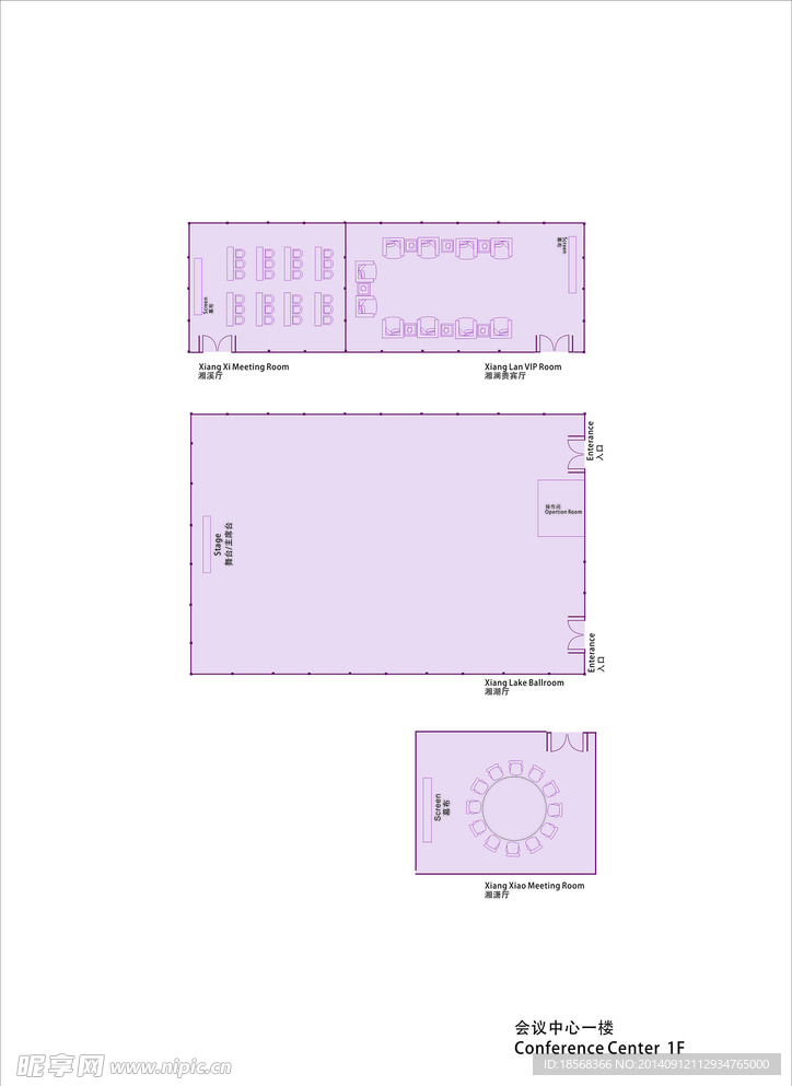 酒店会议厅平面效果图