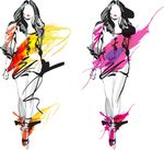 手绘美女