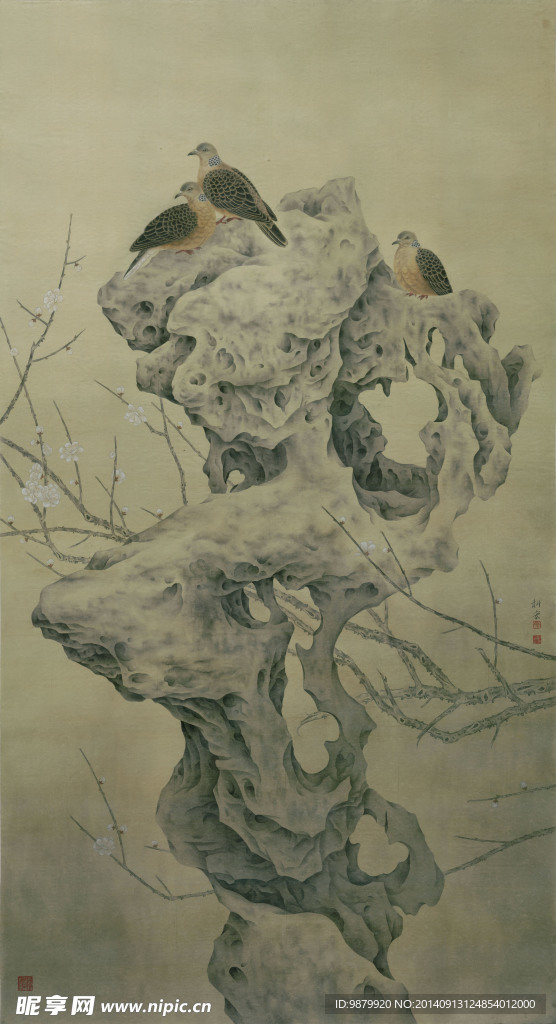 石鸟图