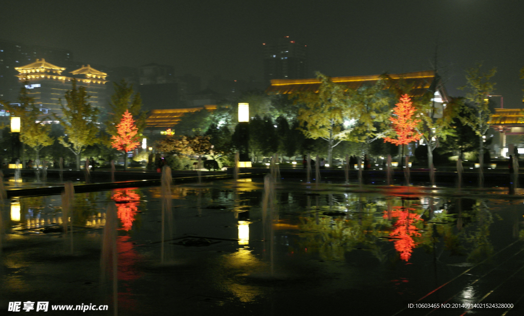 中国夜景 水舞景观