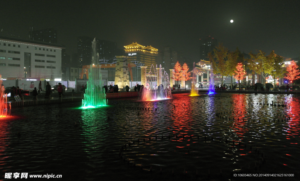 中国夜景 水舞景观