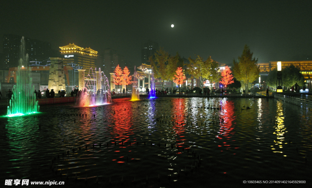 中国夜景 水舞景观