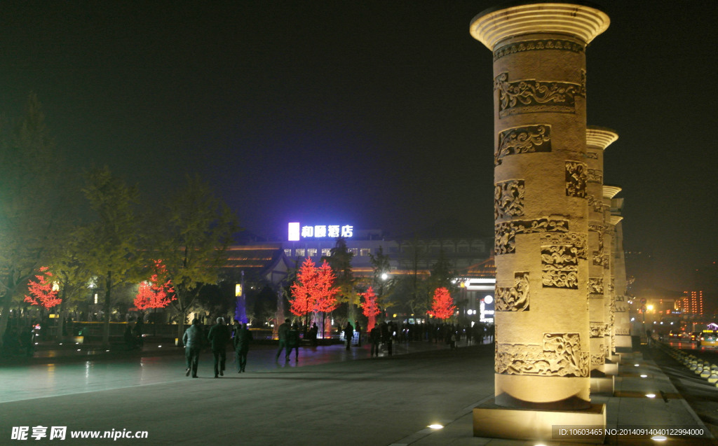中国夜景 大雁塔广场