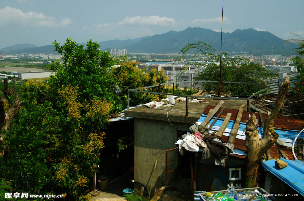 山顶住房城市山水