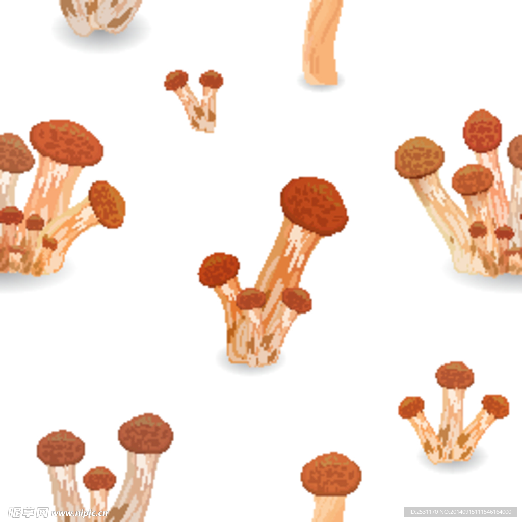 手绘逼真蘑菇