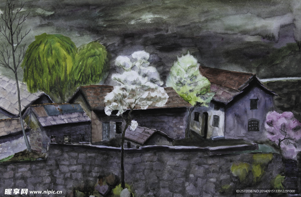 春暖花开的山村