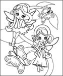 卡通女孩线描图