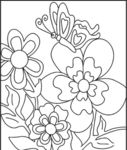 蝴蝶花儿线描图
