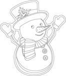 圣诞雪人线描图