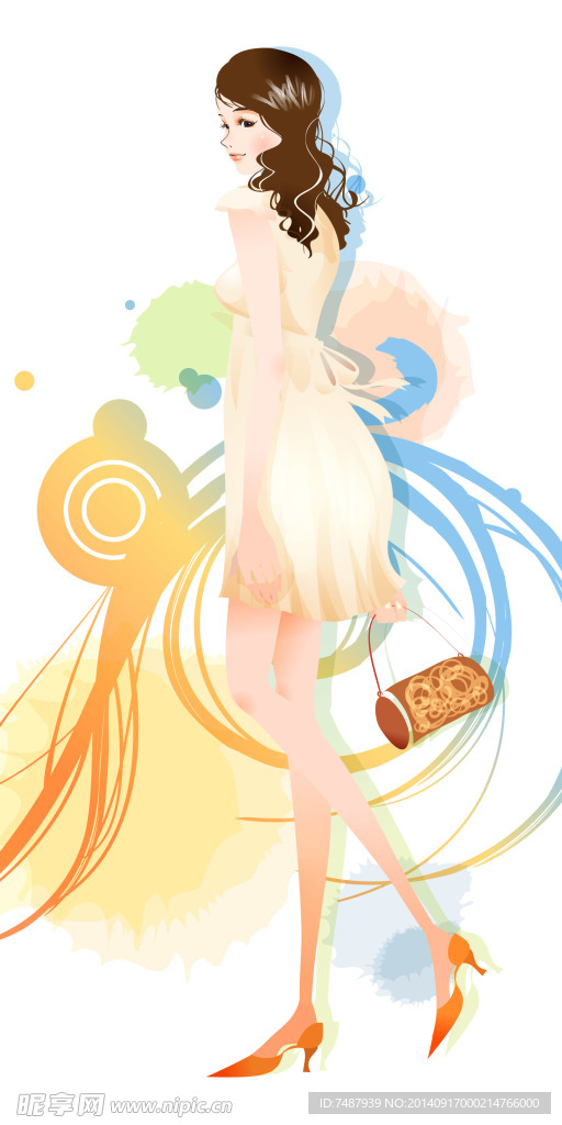 手绘美女
