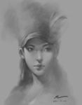 手绘素描美女