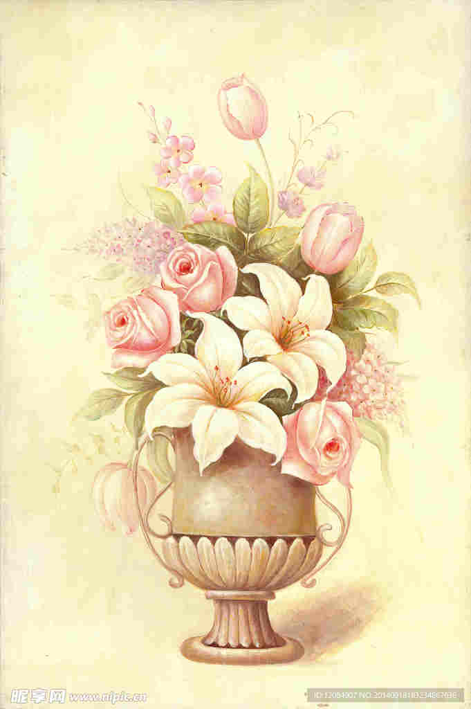 抽象花瓶花卉