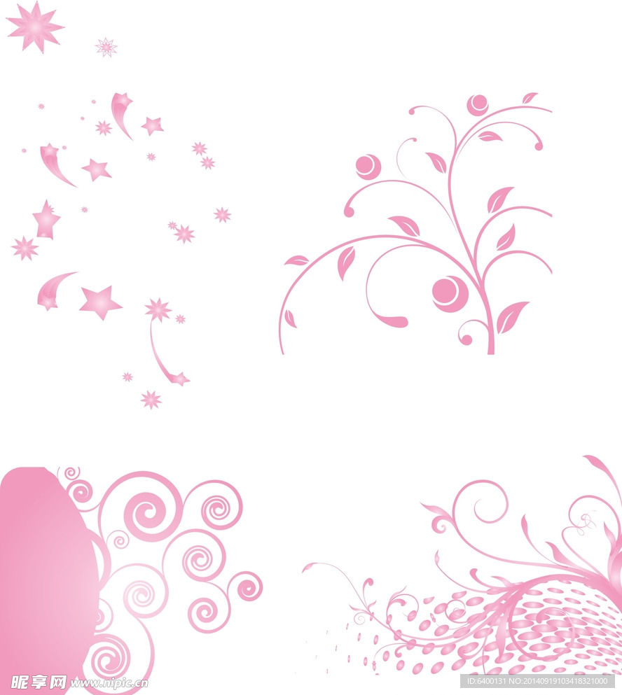 精美粉色花纹