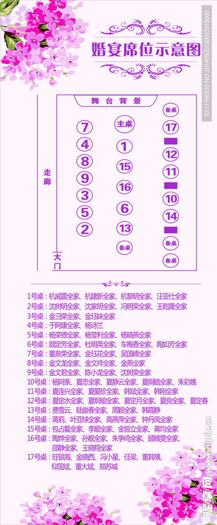 婚宴席位图 X展架