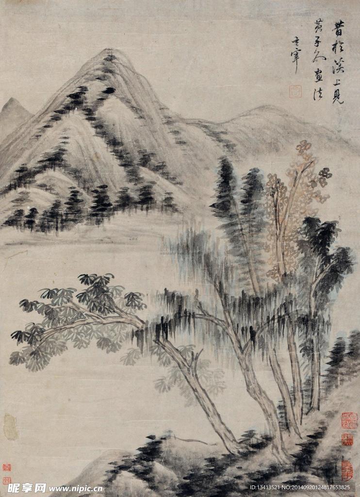 疏林远岫图