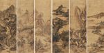 王翚山水六屏