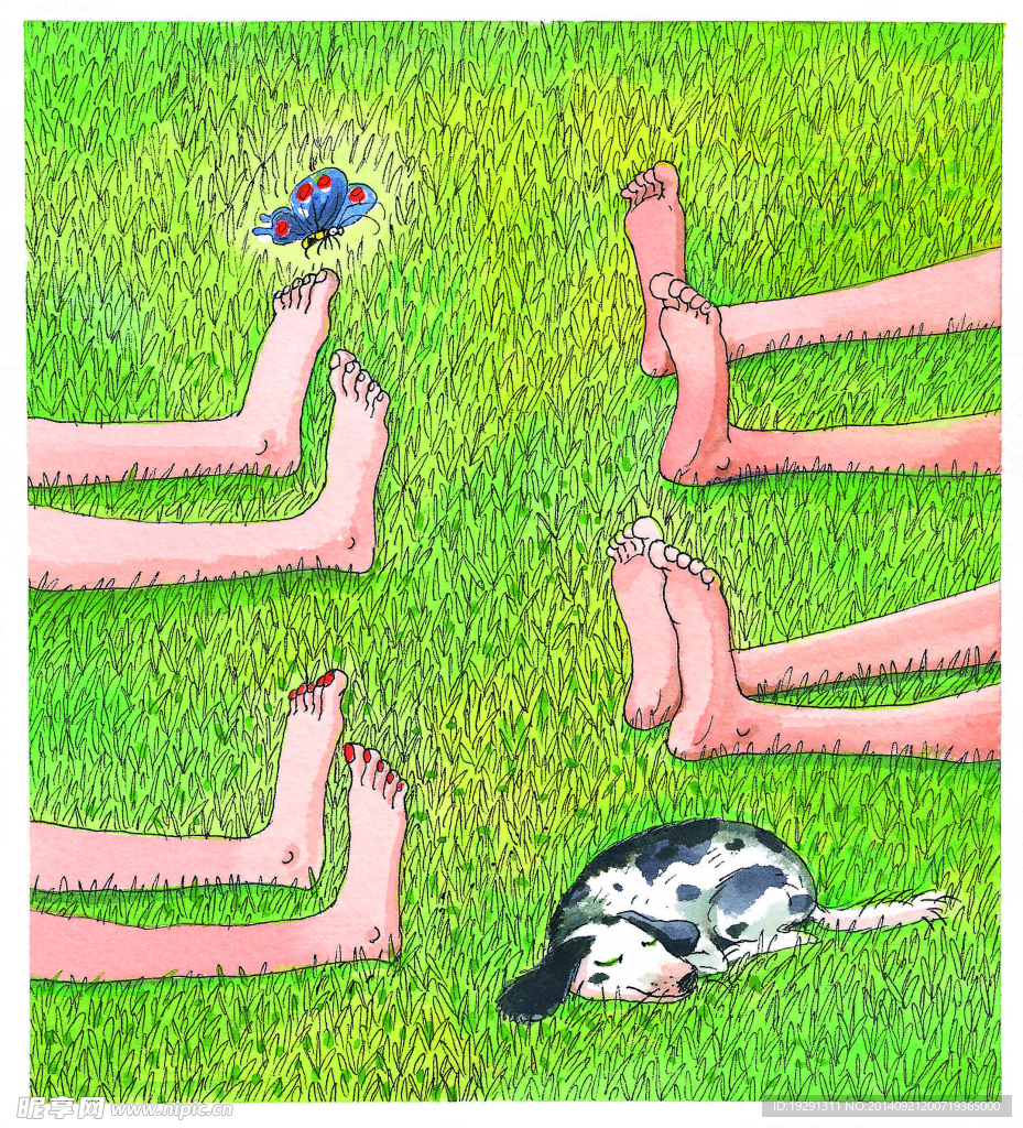 人脚插画图片