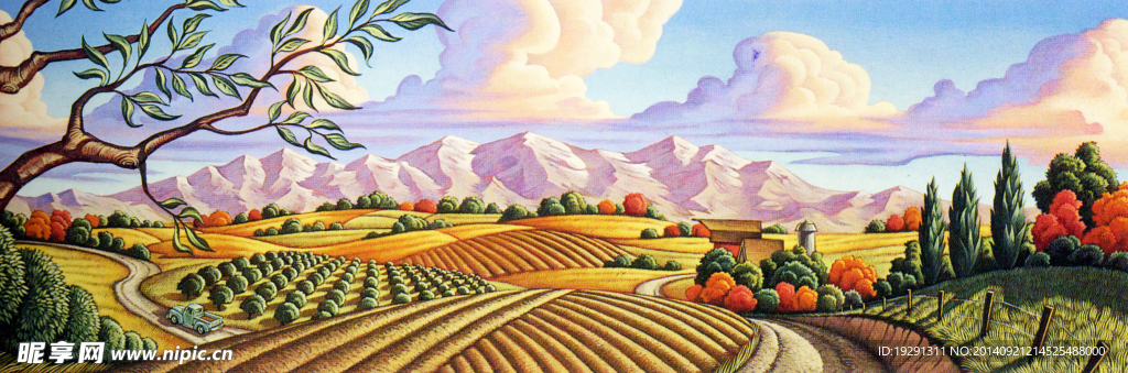 卡通风景插画