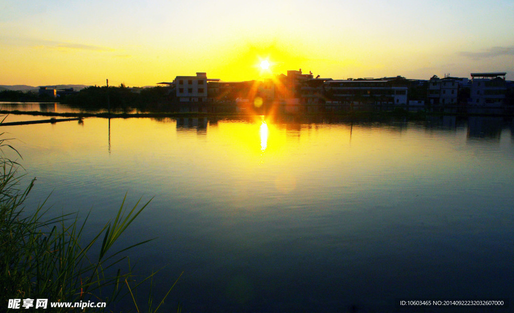 晚霞夕照 鱼米之乡