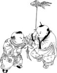 古代儿童线描图 古代